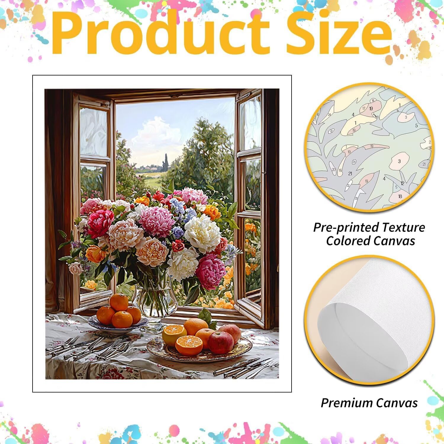 WEISHIWE Vaso floreale Dipingere con i Numeri per Adulti, 70x90cm a-410 | Paint by Numbers Kit con Pennelli e Acrilico Pigmento, Fai da te Olio La Pittura di Numeri Kit, Decora la Casa, senza Cornice