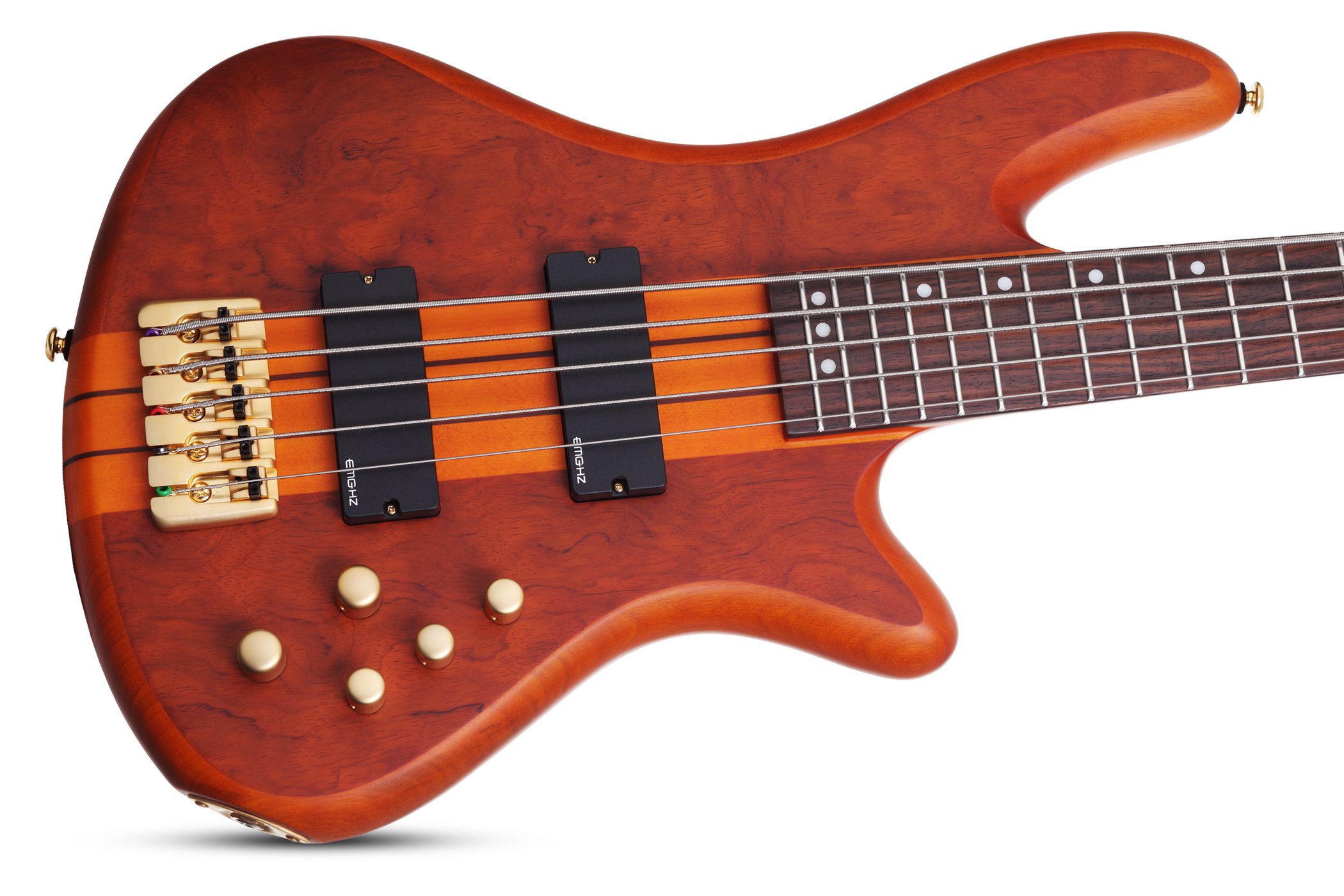 Amazon.com: Schecter Stiletto Studio 5 Bass Guitar - Honey Satin