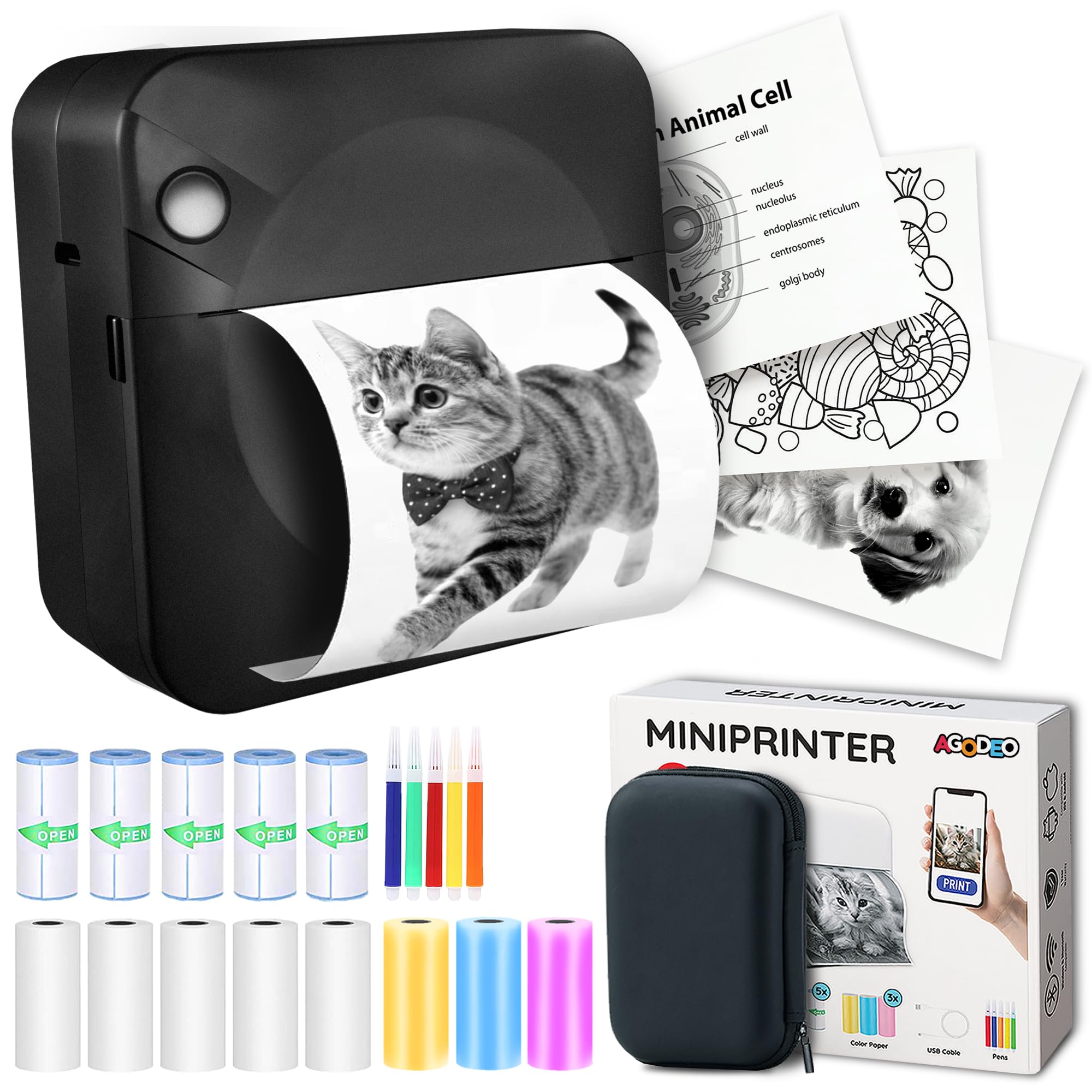 Mini Printer Gift Set - 300 DPI HD Quality - Instant PrintPod - Photo Printer for Smartphone - Bluetooth Thermal Printer, Mini Printer, Photo Printer for Mobile Phone, Bags Sticker Printer-image-30