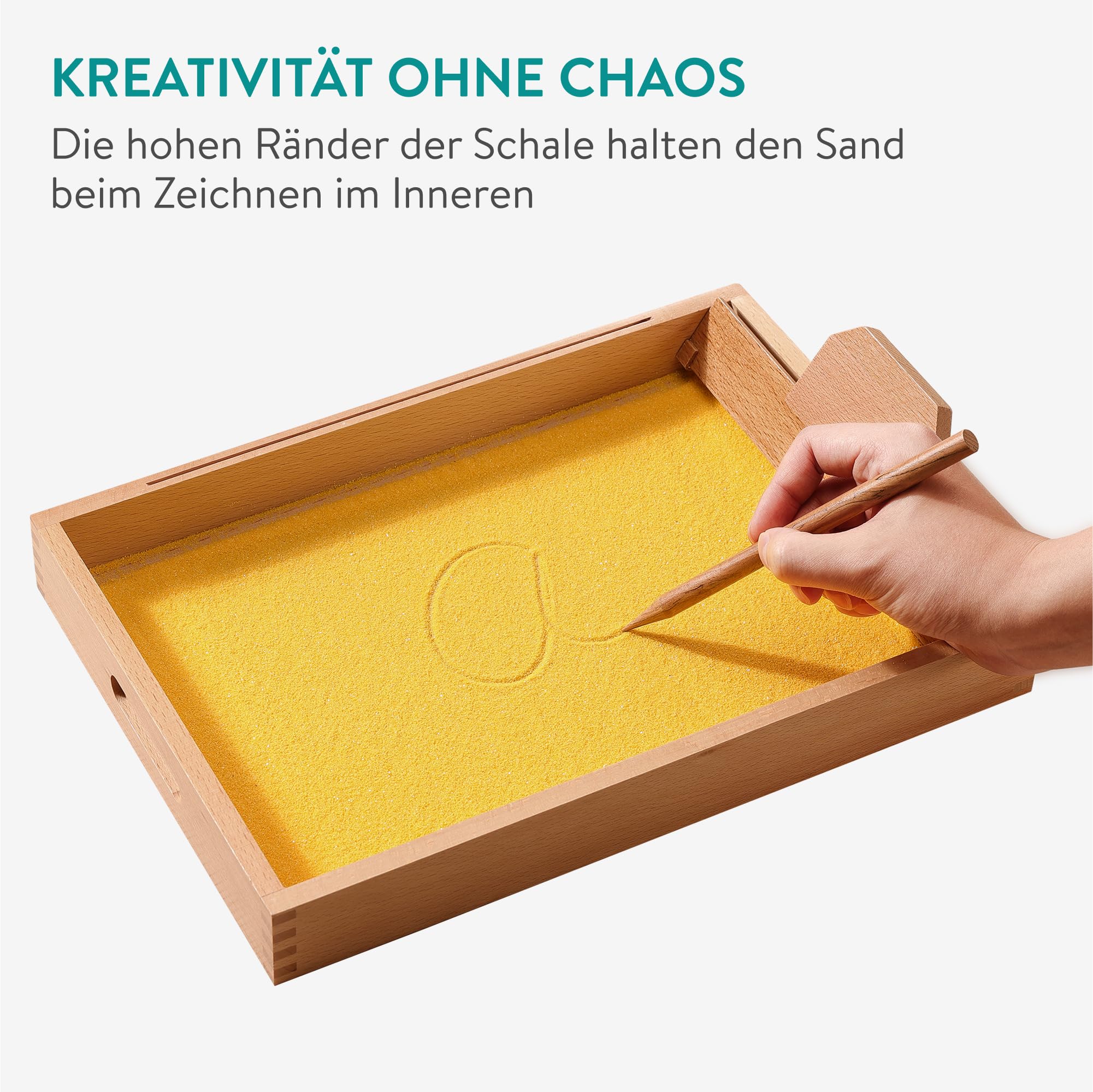 Navaris Montessori Sandtablett - Holz Sandkasten Für Kinder Ab 3 Jahre