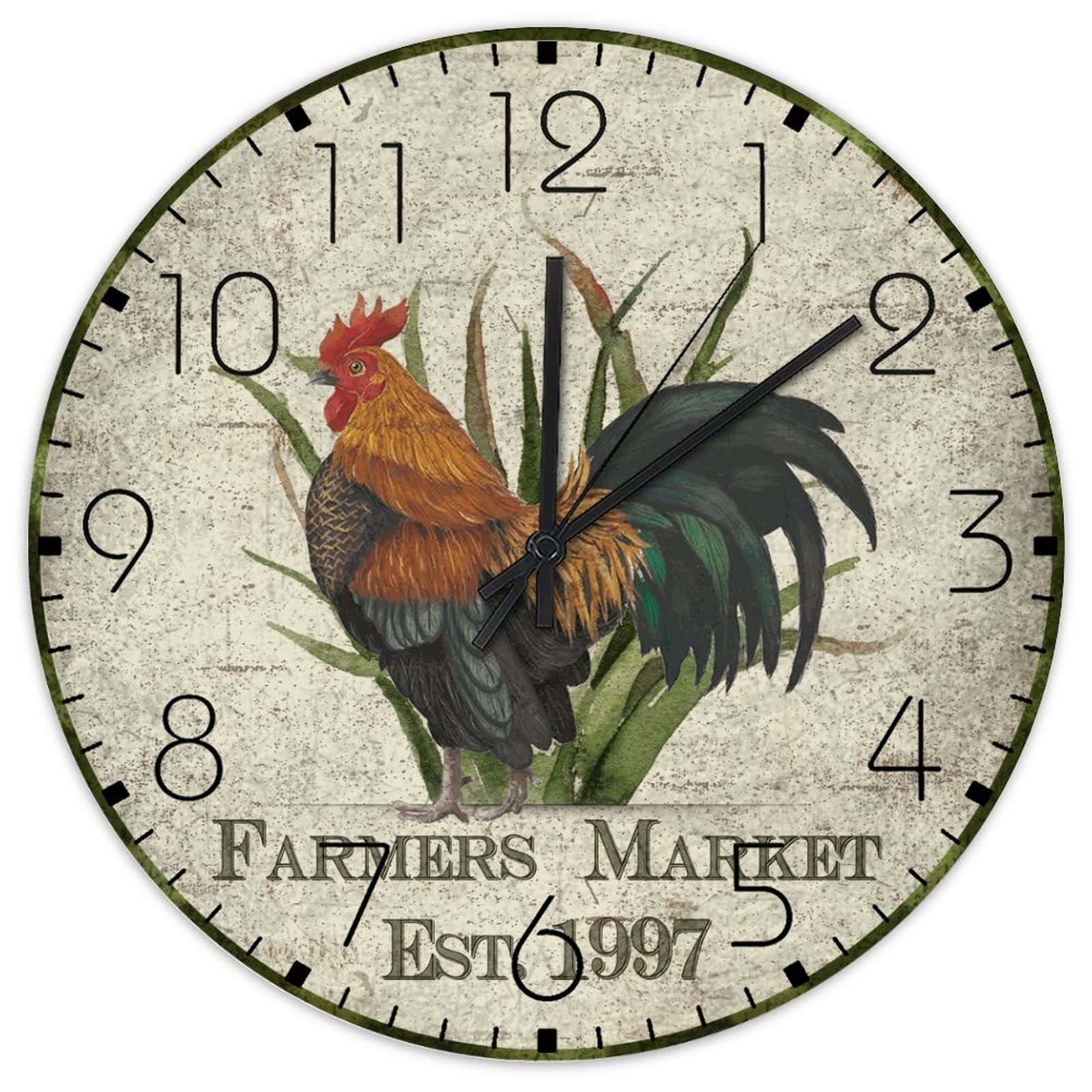 Horloge murale en bois vintage de 38 cm pour décorer votre bureau