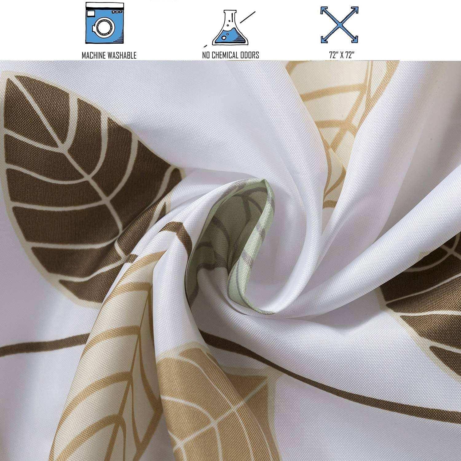 JOOCAR Duschvorhang 183x183 Cm – Wasserdicht, Polyester, Mit 12 Haken, Maschinenwaschbar