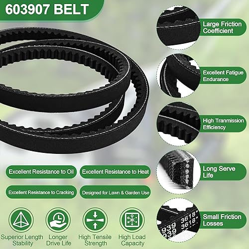 Miniatura 6 de Parte  603907 Correa de transmisión de bomba de cortacésped de 12 pulgadas x 50 34 pulgadas para Hustler Raptor Raptor Limited Raptor SD y Raptor