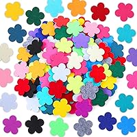 FuWeave 200pcs Colorful Felt Flower Die Cuts - 1.77" Multicolor Appliques for Spring Summer Crafts, Home Decor & Wall Projects