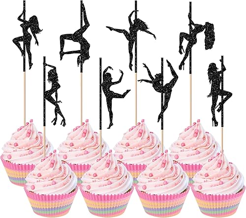 Miniatura 8 de Rsstarxi Paquete de 24 adornos para cupcakes de despedida de soltera con purpurina dorada para despedidas de soltero, para boda, compromiso,