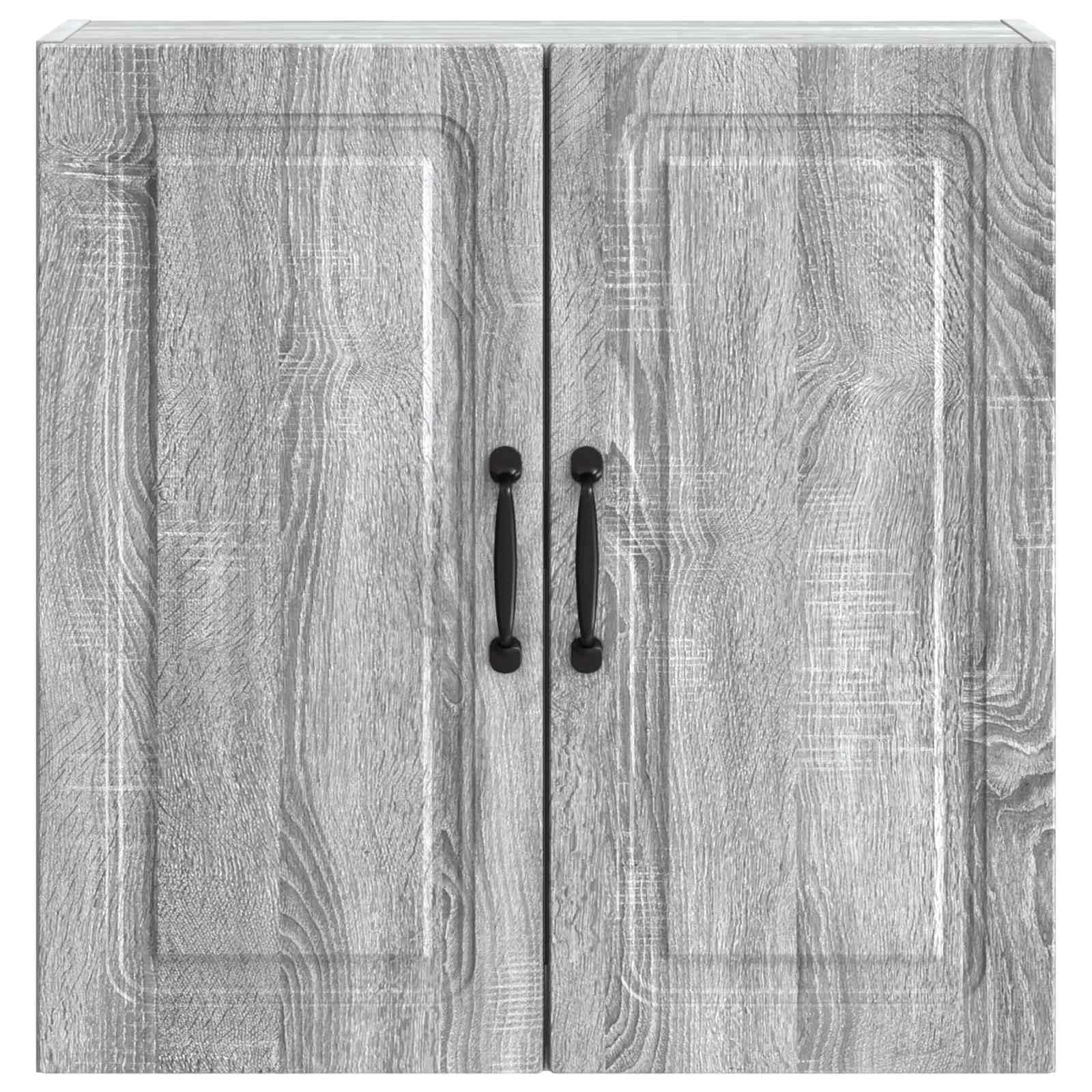 Armadio da parete grigio sonoma, 59 x 31 x 60 cm, in legno, versatile, per soggiorno, ufficio, corridoio, camera da letto, con ripiani regolabili e ante chiudibili