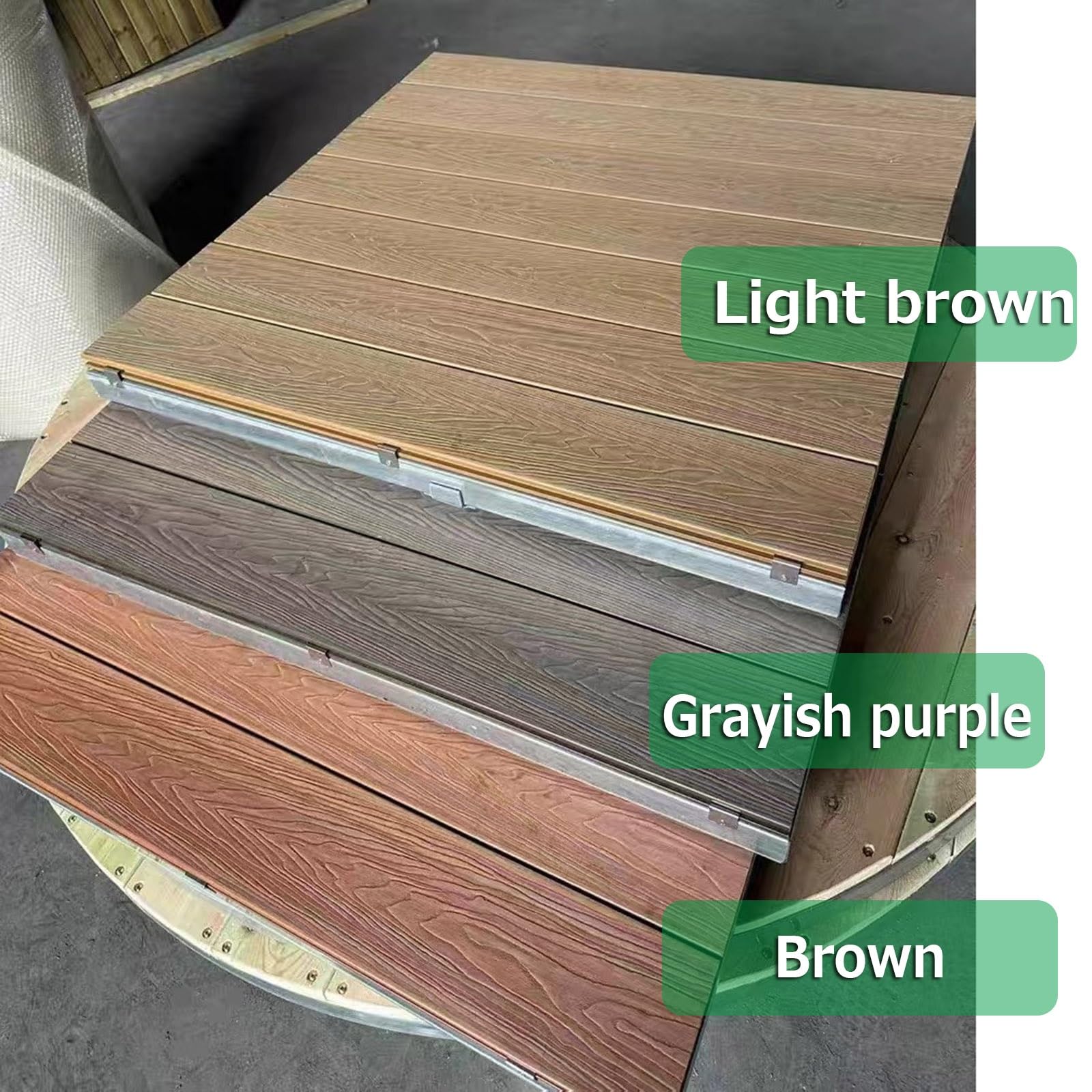 Pavimento Terrazzo Piattaforma Decking WPC Modulare Con Piedini Regolabili | 84x84cm Piastrelle Rialzato Da Giardino Esterno Con Telaio Metallico,Impermeabile, Per Campeggio, Palco(Light brown)