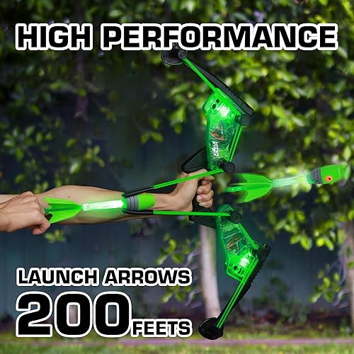 Miniatura 5 de Zing HyperStrike Dominator Light Up Bow Archer Pack, Light Up Bow and Light Up Zonic Whistle Arrows, Shoots Arrows Over 200ft, Outdoor Play with