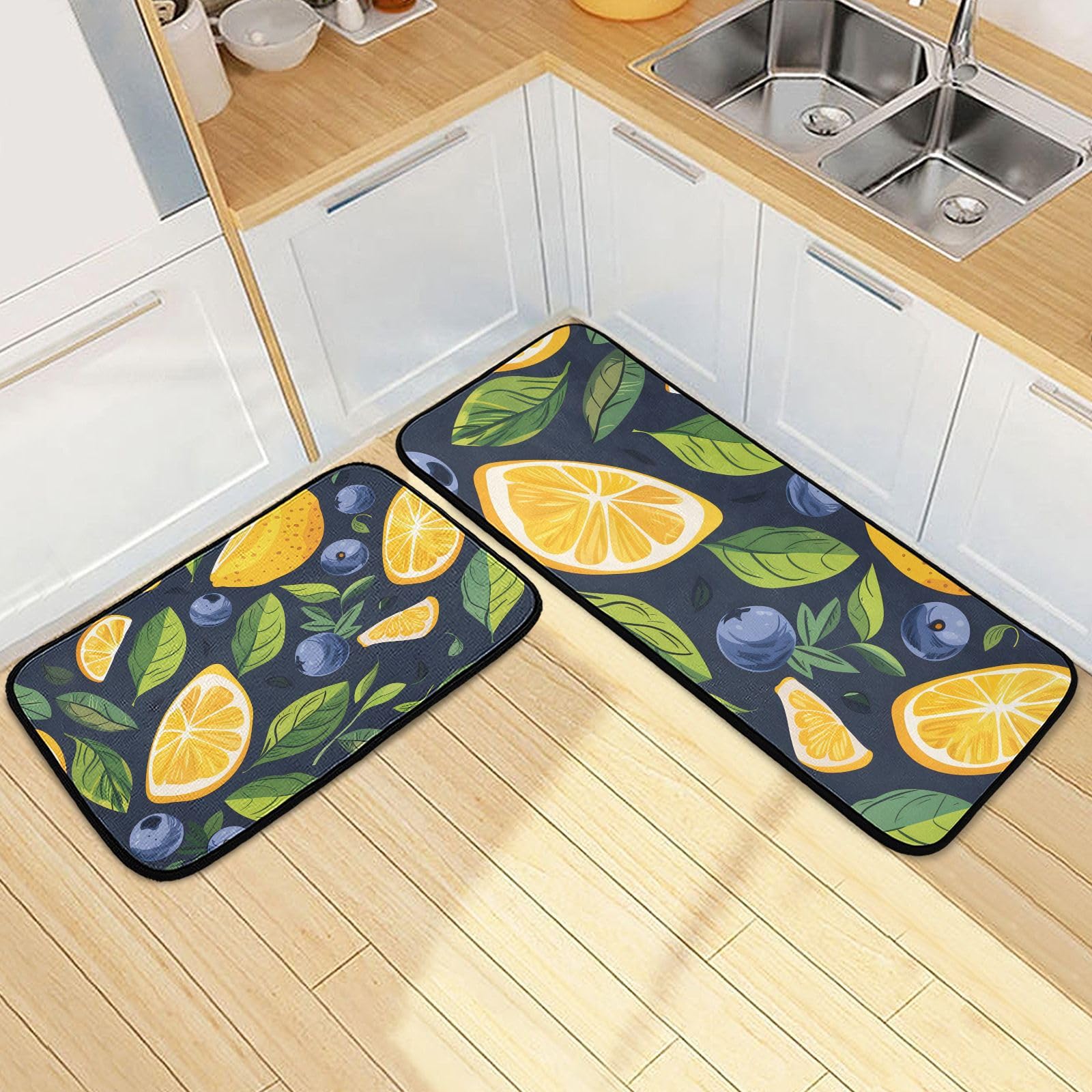Tapis de cuisine lot de 2 antidérapant pour protéger le sol et le couloir de maison