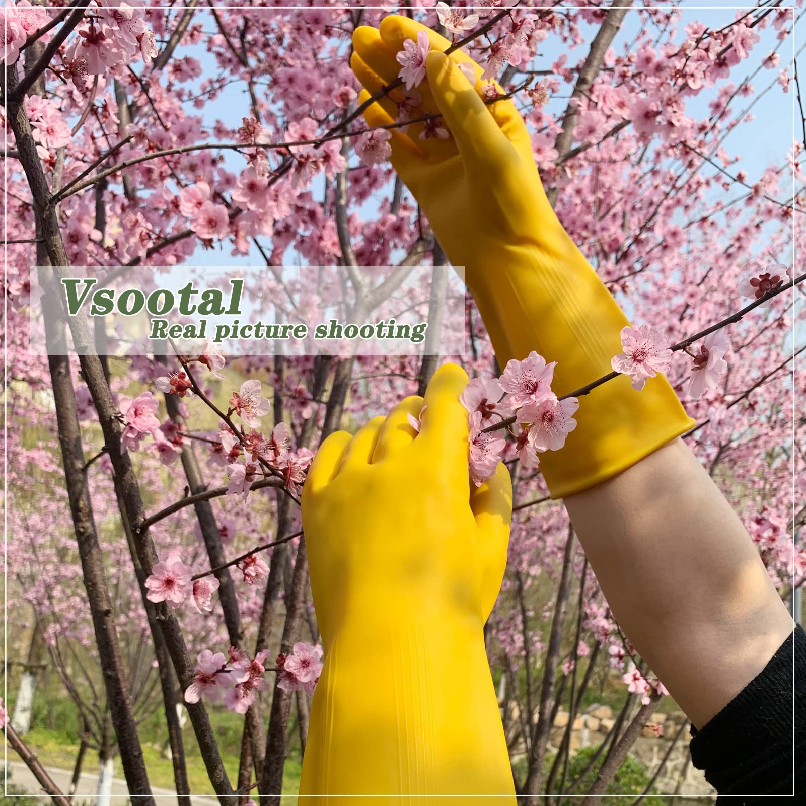 8 Paar Geschirrspülhandschuhe und 3 Küchentücher, verdickte, wiederverwendbare Küchenreinigung, Badezimmer, wasserdicht, rutschfest, mittlere Größe, rot (gefüttert) + gelb (ungefüttert)