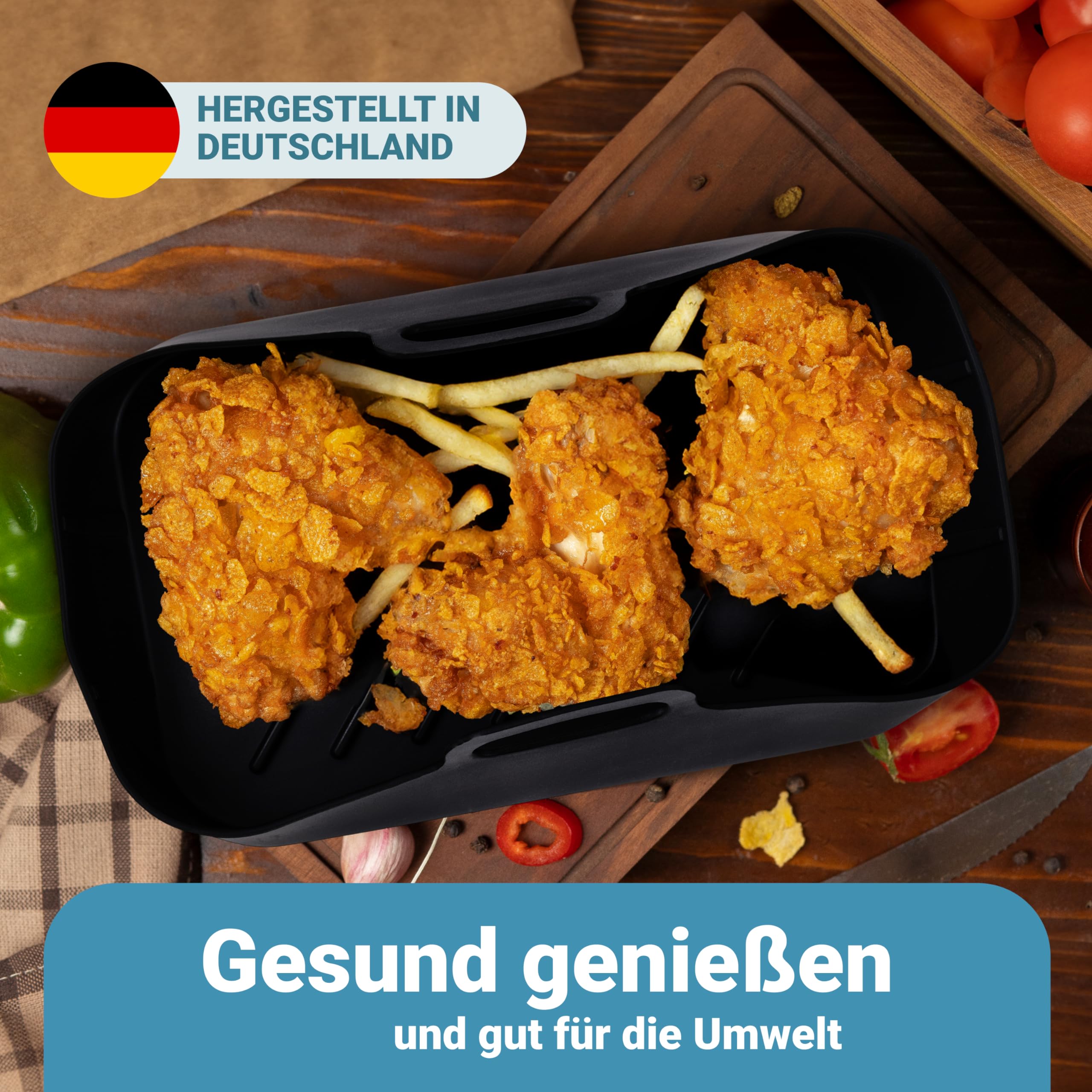 Plemont Fritteusen Einsätze - 2er Pack, Silikon, Hitzebeständig