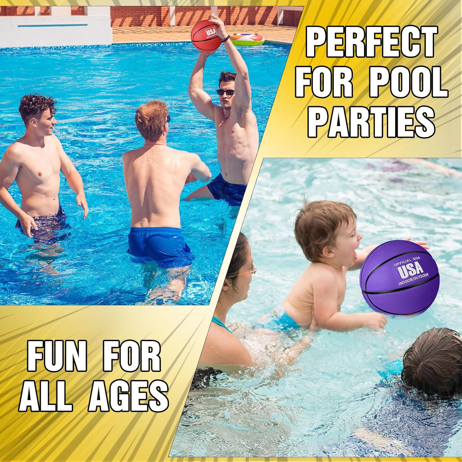 Jenaai 6 Pack Mini Basketballs with Pump for Kids 7 Inch Size 3 Rubber Arcade Basketball Color Small Toy Indoor Outdoor Pool Arcade Games Colorful Basketball for Kids Toddlers(Multicolor)