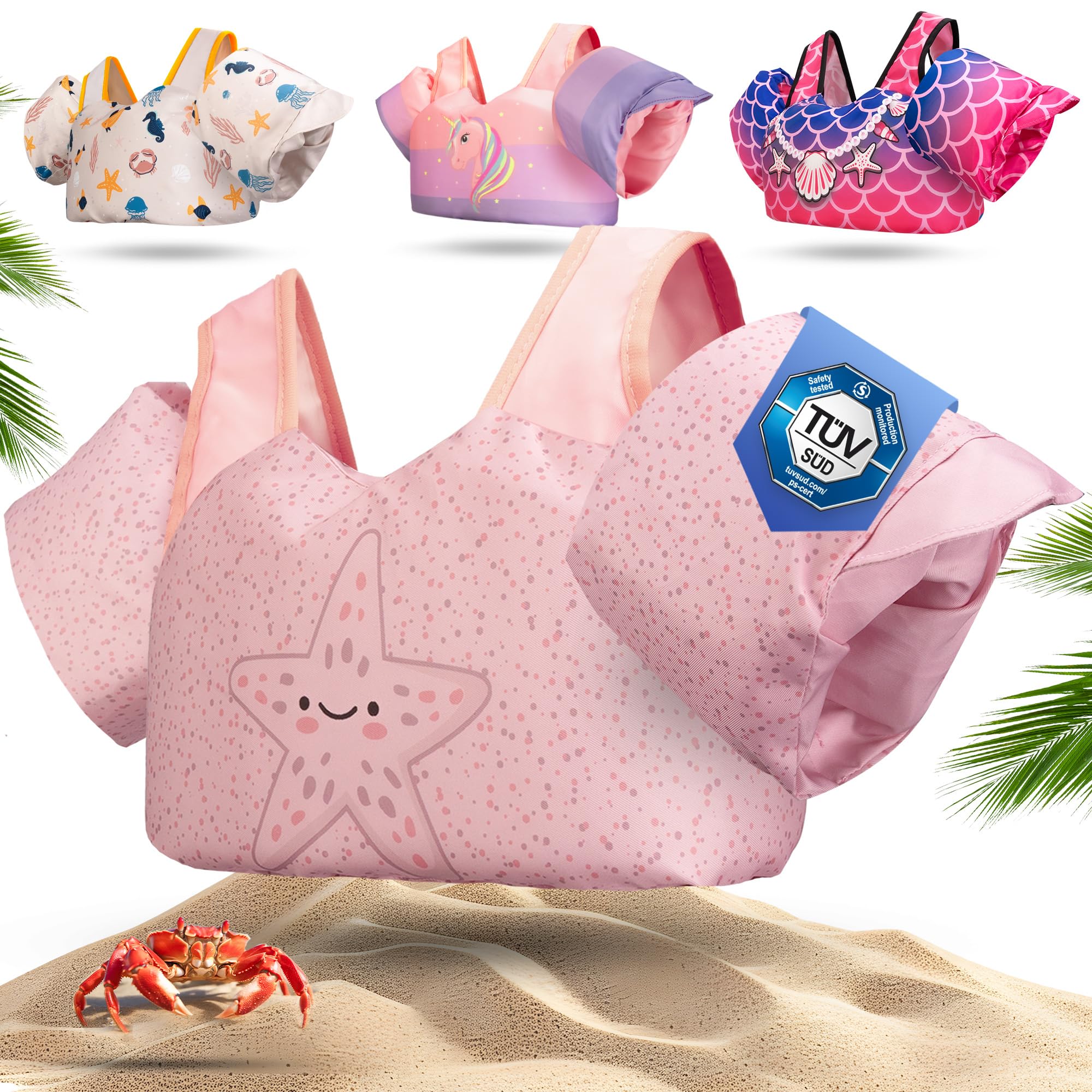 KIDVERSE Schwimmweste Kinder 3-6 Jahre - Geprüfte Qualität - Schwimmweste mit Schwimmflügel für Kinder - Schwimmhilfe für Jungen & Mädchen bis 30kg - Auftriebsweste Kinder - Schwimmtraining