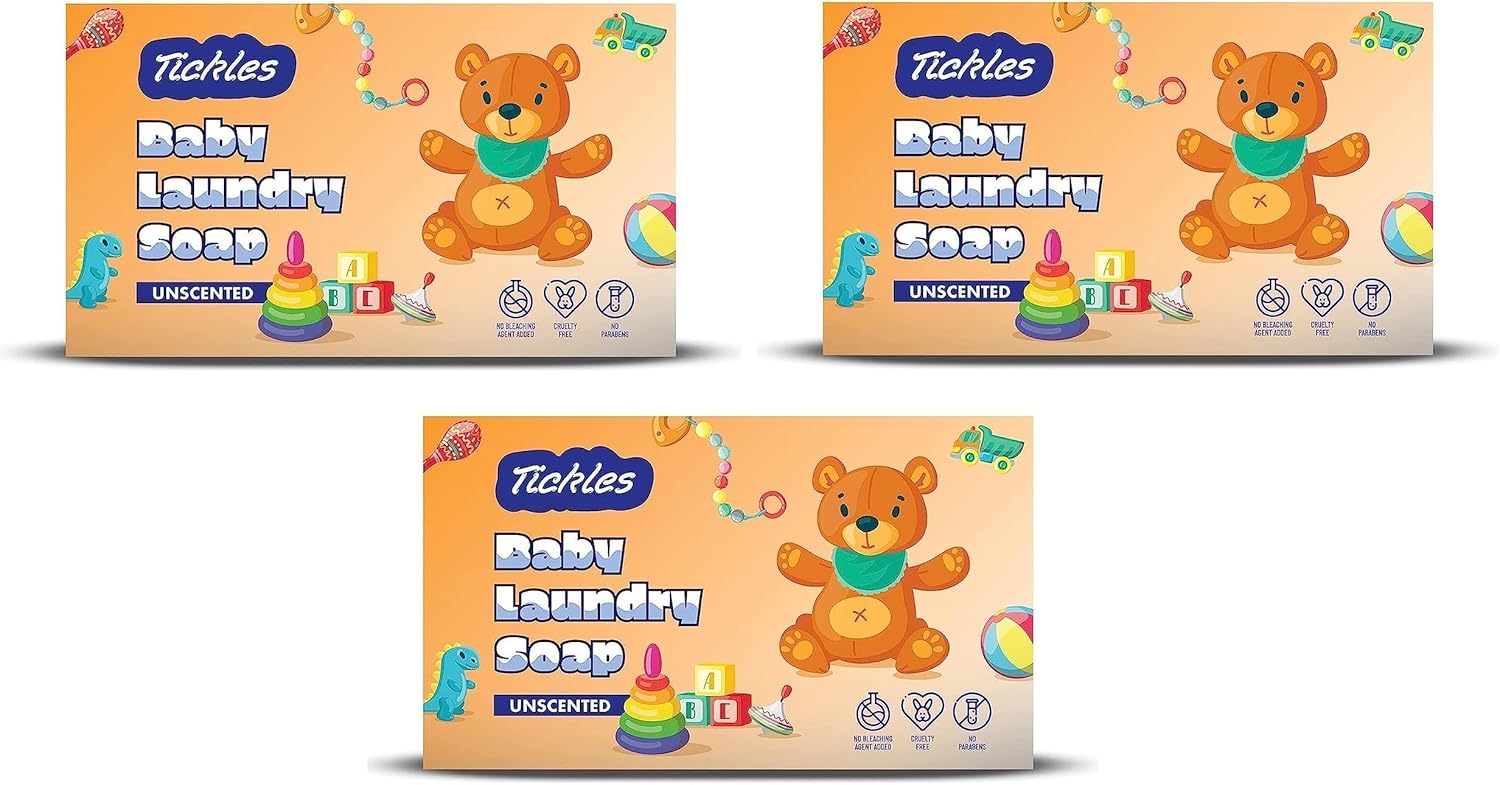 (Pack of 3) Handmade Nirol Organic Unscented Washing Soap For Baby Clothes, Diaper, Accessories Mainly for Sensitive Skin 100% Chemical Free Natural Laundry Soap For Baby (12.6 Ounce)