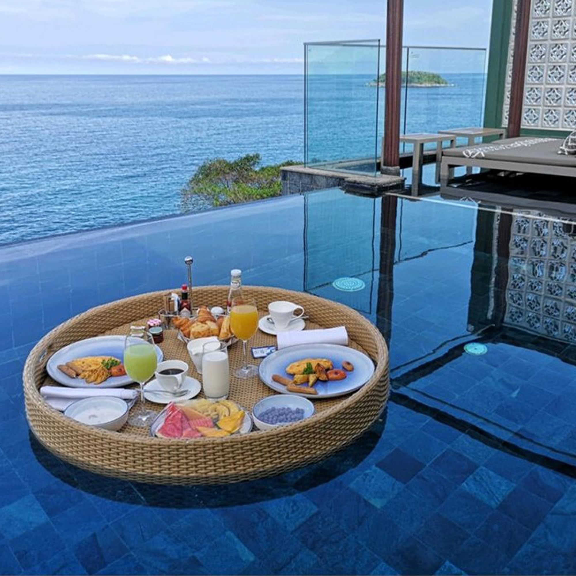 Prettiee Floating Tray for Serving Drin & Food Perfect for Pool Hot Tub & Beach Entertainment Slish & Functal Serving Solut (Estilo2)