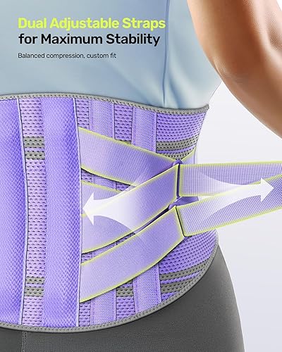 Miniatura 7 de Soporte de espalda para mujeres con sistema de soporte 9X, soporte lumbar ergonómico para aliviar el dolor, diseño de malla transpirable con