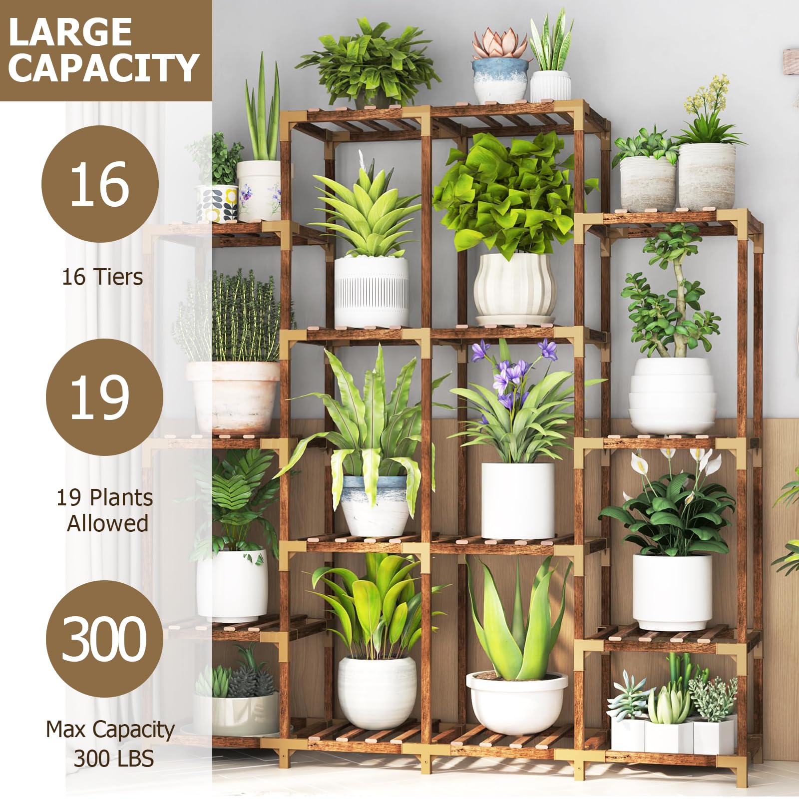 Snapklik.com : 16 Tier Plant Stand Indoor Outdoor, Large Tall Plant ...