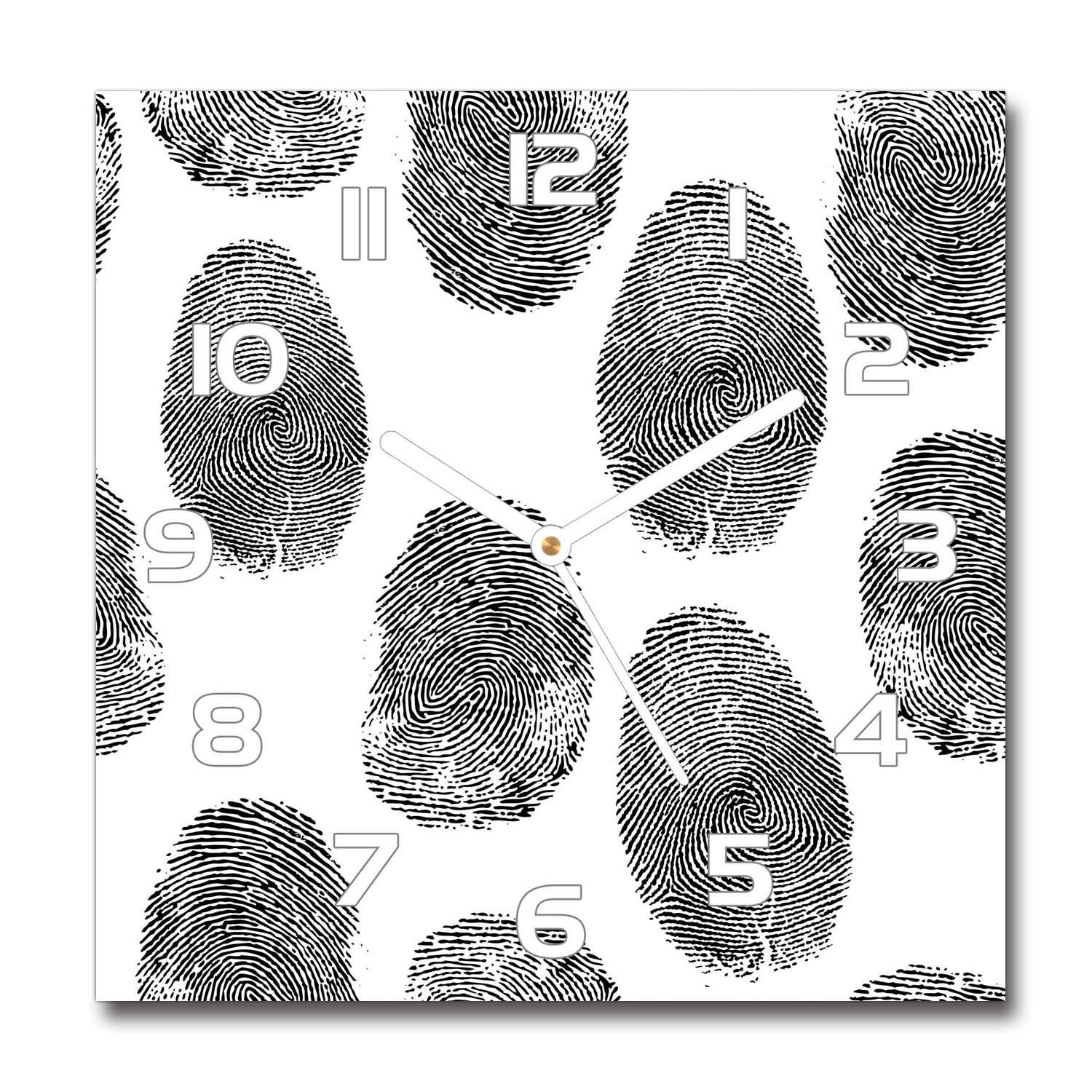 Horloge en verre 60x60cm Tulup silencieuse design avec aiguilles blanches
