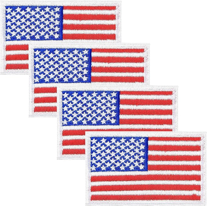 Amazon.com: 4PCS American Flag Patch, US Flag Iron on Patches for Cloth ...