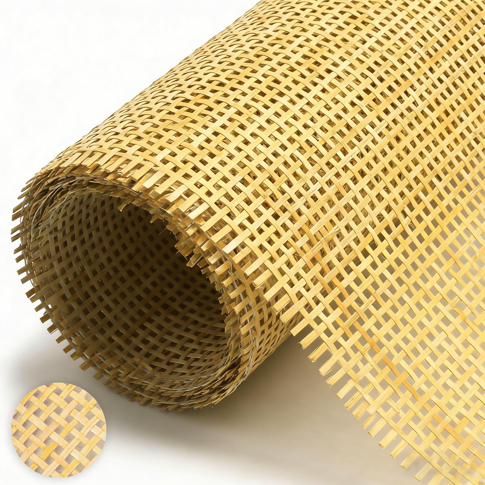 Photo 1 of Nyuemystery Rattan Cane Webbing Roll - 24" x 72" Yellow