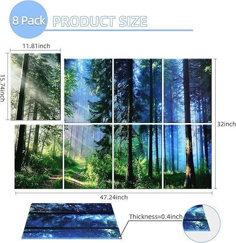 Miniatura 6 de Paneles acústicos artísticos, paquete de 8 paneles a prueba de sonido para paredes, 48 x 32 pulgadas, arte de pared autoadhesivo, paneles acústicos