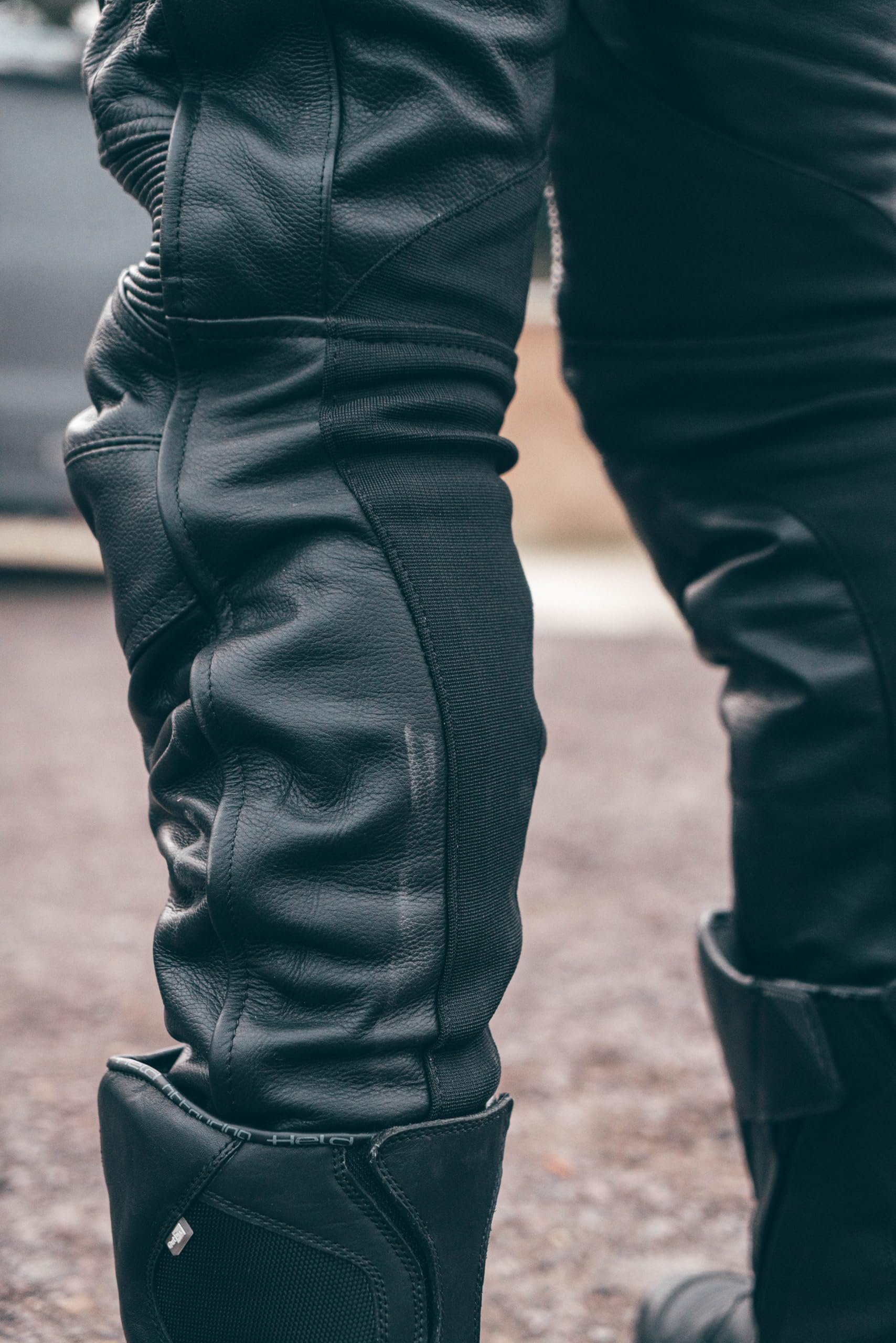 Texpeed Pantalon moto cuir homme - De tourisme en cuir pour moto Cruiser racing avec protection authentique biker CE armor (EN 1621-1) Noir - (M Taille/Jambe Courte)