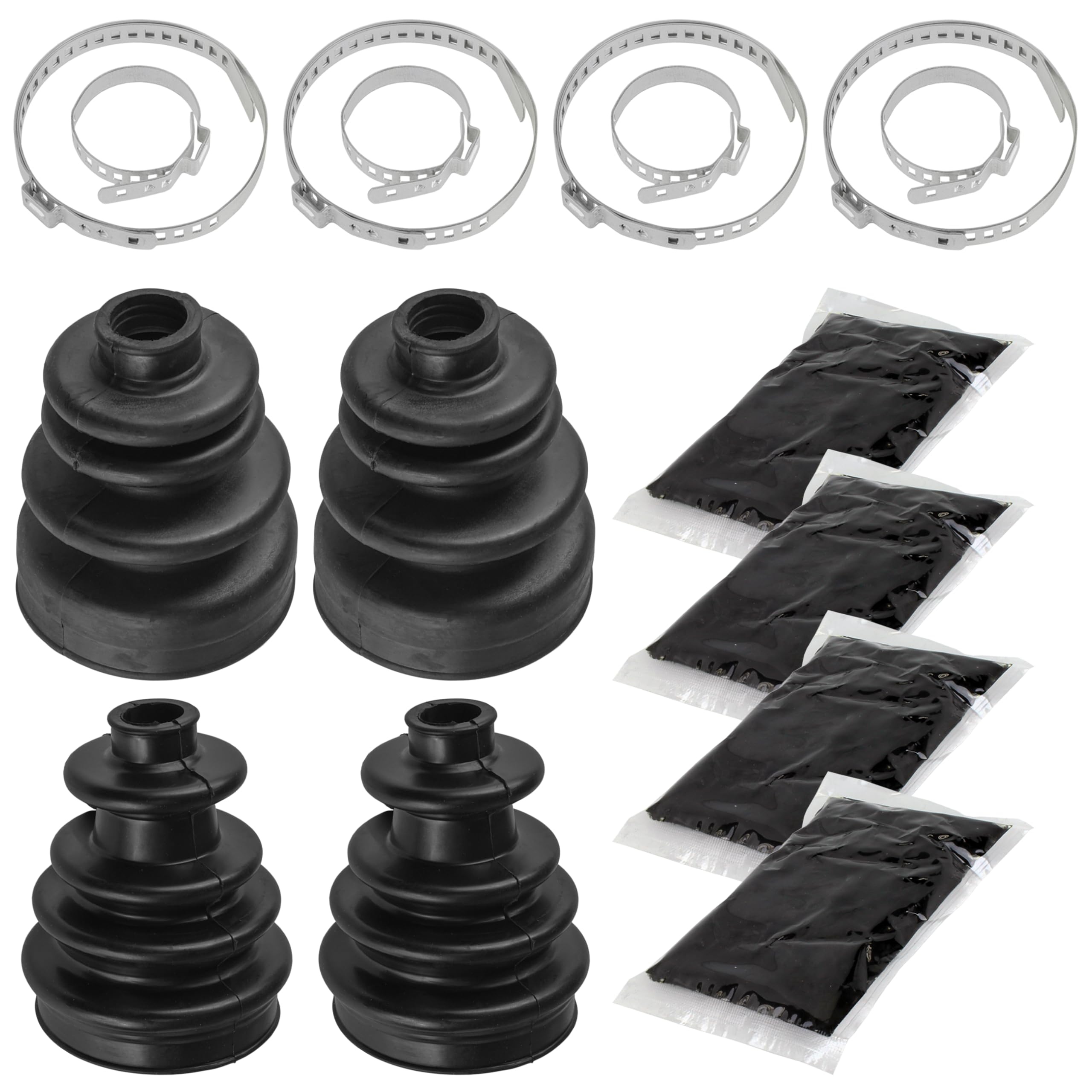 Caltric 2 Front Axle Inner Outer CV Boot Kits Compatible with Polaris Ranger 500 2X4 4X4 6X6 2005