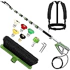 Tool Daily Telescoping Pressure Washer Wand with Brush, 18 Ft Power Washer Extension Wand, Telescopic Spray Wand For Pressure Washer with 5 Spray Nozzle Tips and Adjustable Belt, 4000 PSI