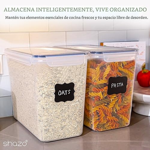 Miniatura 6 de Shazo 2 PC (3.0 gal | 11 L) recipientes de almacenamiento de harina y azúcar con asa de transporte fácil - recipientes de almacenamiento de