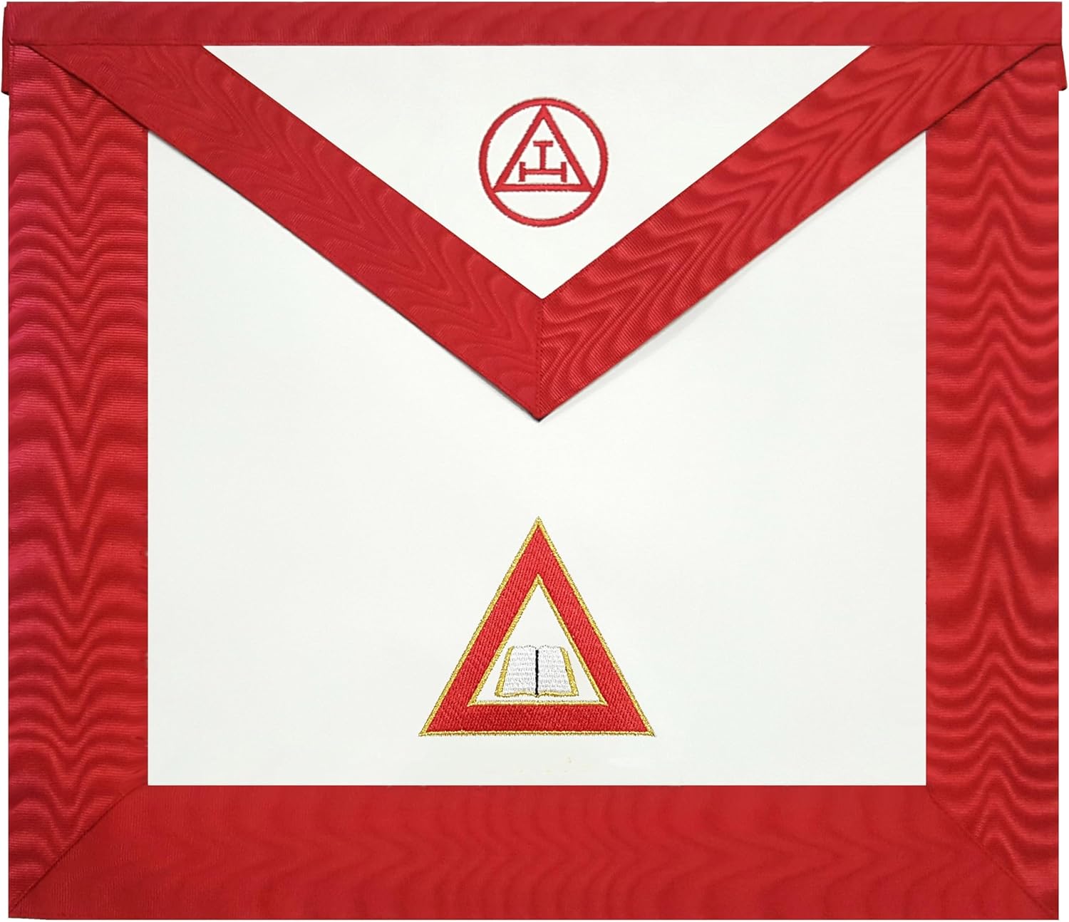 Bricks Masons Chaplain Royal Arch Chapter Officer Apron - Red Machine Embroidery
