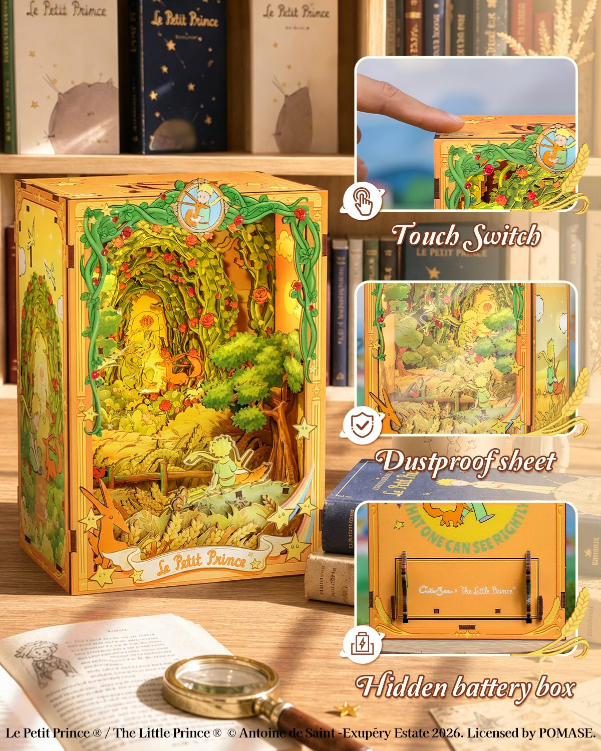 CUTEBEE Book Nook Ufficiale – Il Piccolo Principe Miniature 3D Legno