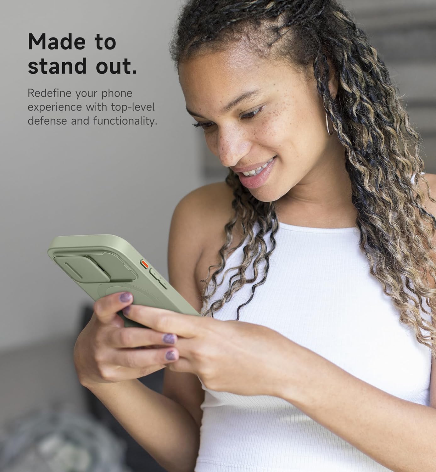 SURITCH for iPhone 16 Pro Case with Slide Camera Cover and Adjustable Kickstand, Compatible with MagSafe, Shockproof Bumper Case Slim Protective Cover for iPhone 16 Pro 6.3 Inch,Green - Image 7