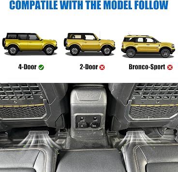 SUNPIE 2PCS Under Seat Vent Deflectors for 2021-2025 Ford Bronco 4-Door