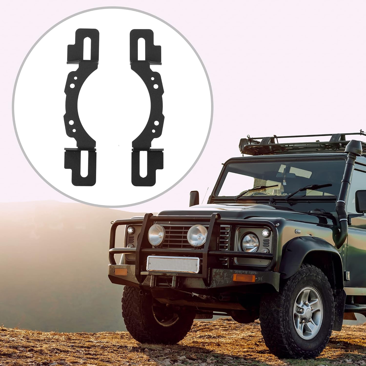ACROPIX 4" Metal Fog Light Mount Bracket Fit for Jeep Wrangler JK 2013-2022 with Screws - Pack of 2 Black
