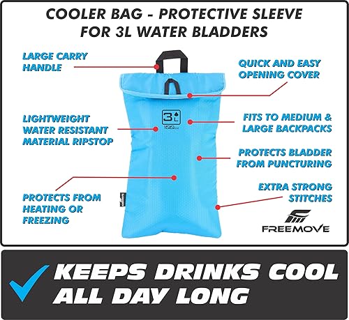 Miniatura 3 de Bolsa protectora para bolsa de hidratación de 2L o 3L  Mantiene el agua fresca y protege las vejigas  Aislamiento térmico, resistente al agua  Ideal