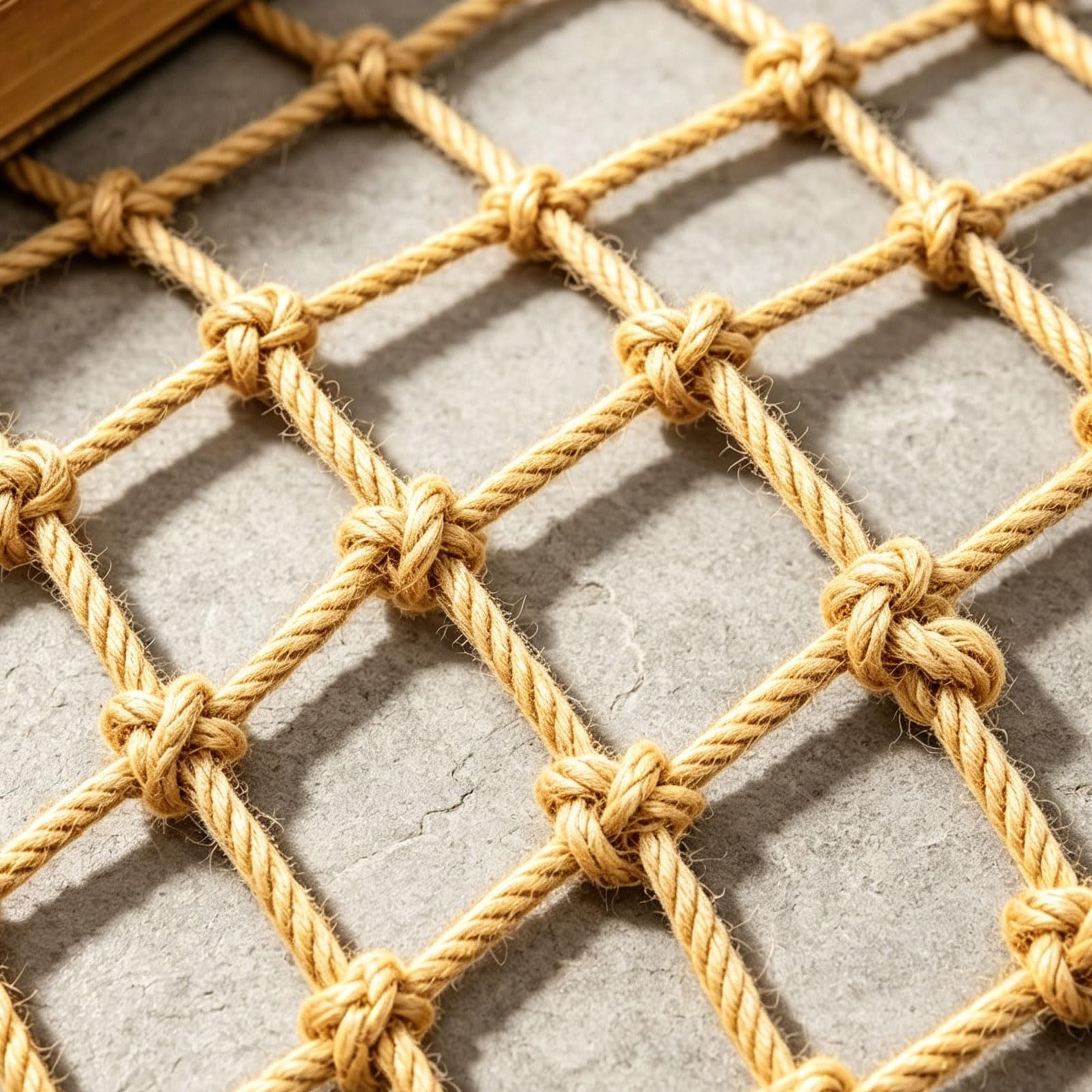 Jute Hemp Rope Net Heavy Duty Safety Netting for Balcony Stairs Fence