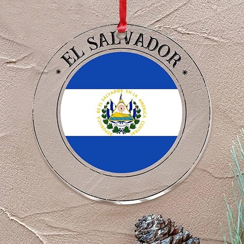 El Salvador Adornos colgantes de bandera de regalo para viajeros adorno redondo de árbol de Navidad serie de héroes bola de Navidad rústica de El Salvador Adornos colgantes de bandera de regalo para viajeros adorno redondo de árbol de Navidad serie de héroes bola de Navidad rústica de