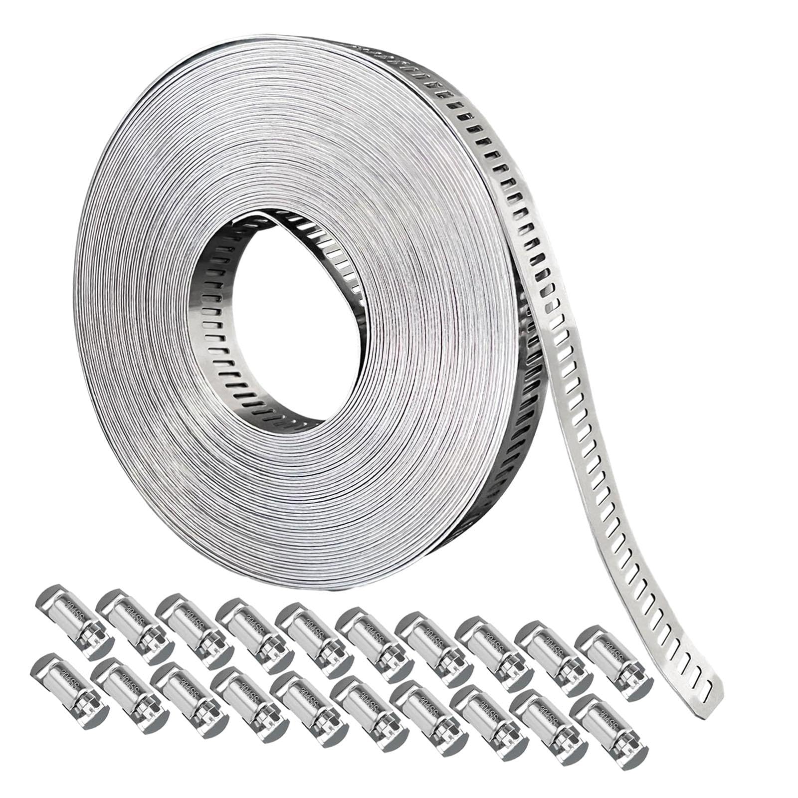 perfeclan Assortiment de Colliers de Serrage de 10 Mètres, Colliers de Serrage Robustes et Polyvalents,