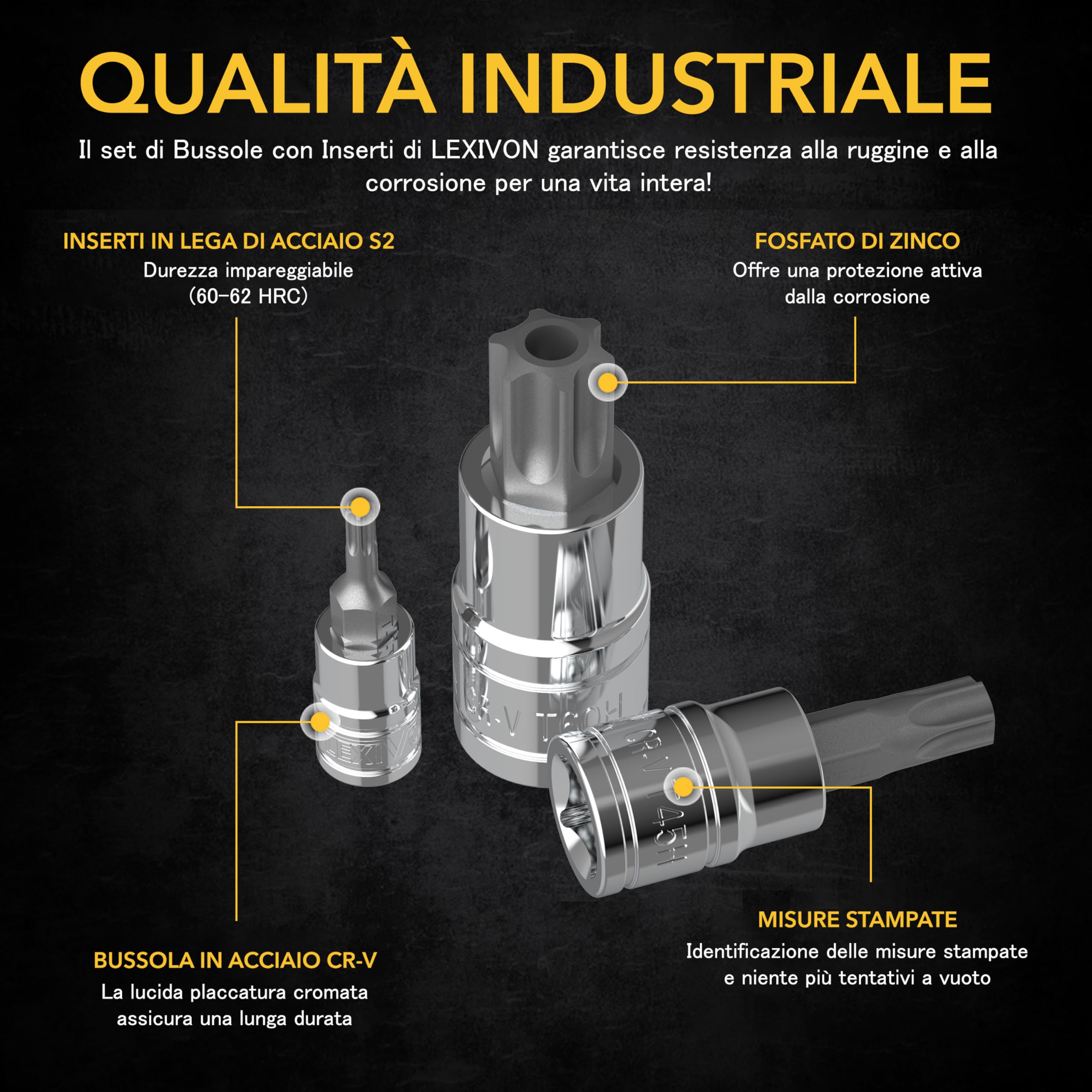 Set 13 Chiavi A Bussola Torx Antimanomissione - Per Avvitatori Milwaukee, Makita, Misure Da T8 A T60 - Foto 9