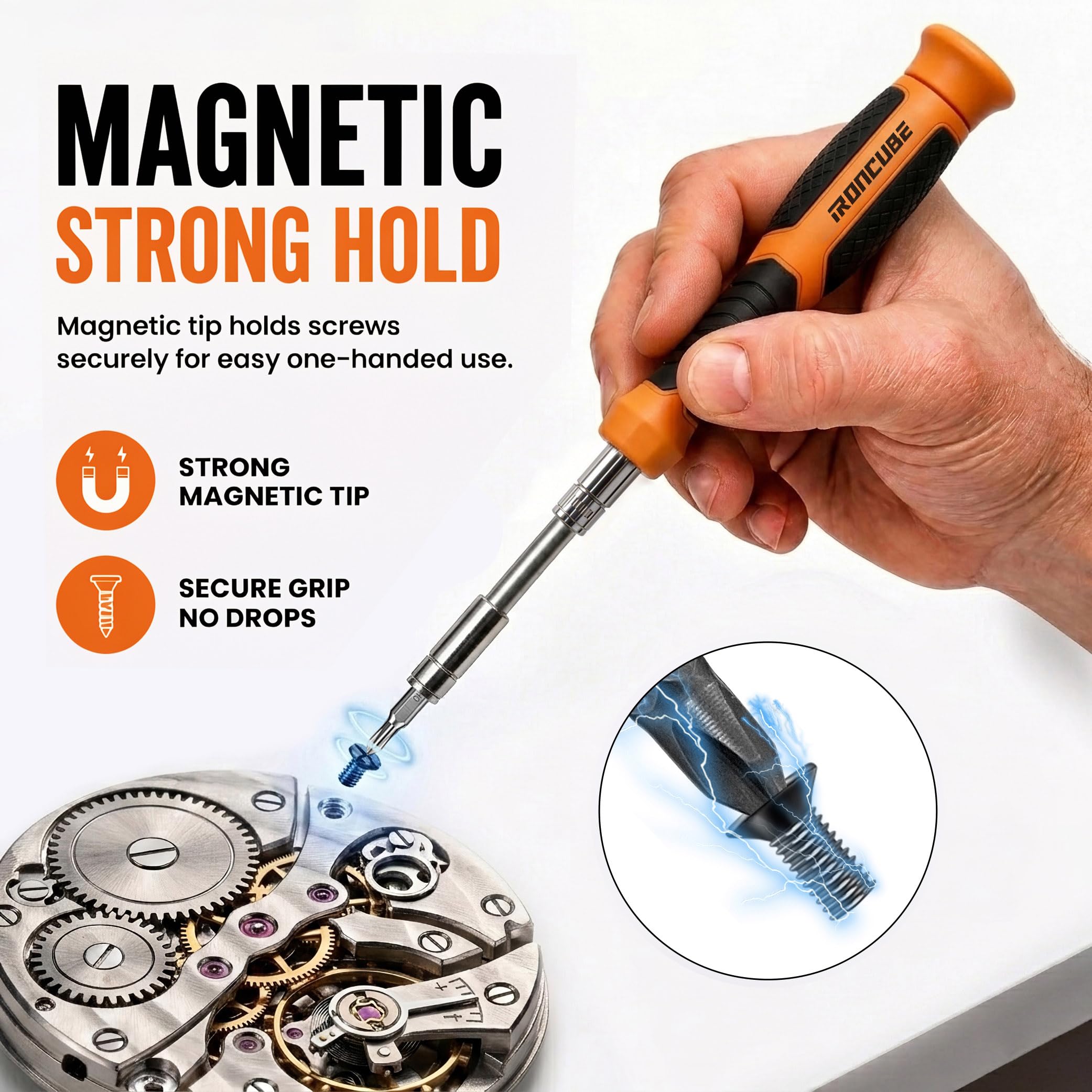 IRONCUBE Zestaw wkrętaków z grzechotką, 56 szt. Phillips Torx Hex Pz i nasadka, zestaw bitów magnetycznych do gospodarstwa domowego, fajne prezenty dla mężczyzn lub ojca