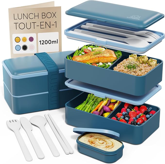 Avis Umami Bento Lunch Box : La boîte repas hermétique et complète de 1200 ml Avis Umami Bento Lunch Box : La boîte repas hermétique et complète de 1200 ml