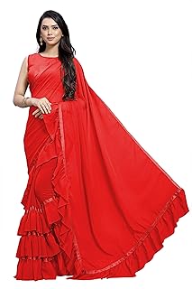 Ruffle saree amazon with price Clearance