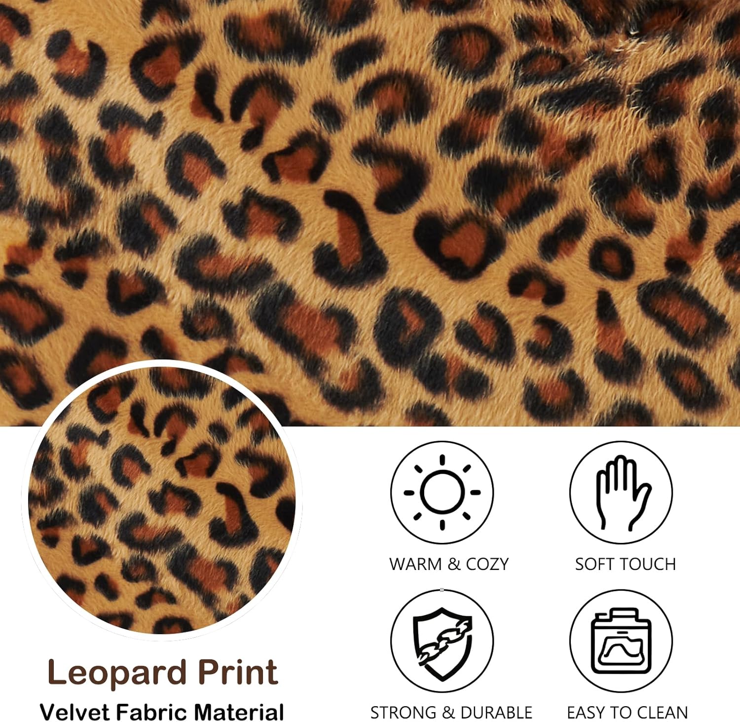 6PCS Storage Cubes with Zipper Lid 11 Inch Leopard Print Velvet Fabric Cute Decorative Storage Bins Boxes PU Leather Handles Closet Organizer Container Foldable Washable Shelf Basket