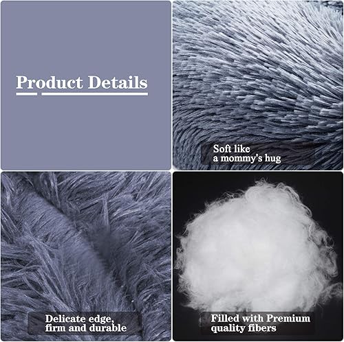 Miniatura 3 de Cama relajante MFOX (L, XL, 2XL, 3XL) para mascotasperros medianos y grandes de 25, 35, 55 y 100 libras, cómoda, de pelaje sintético, en forma de