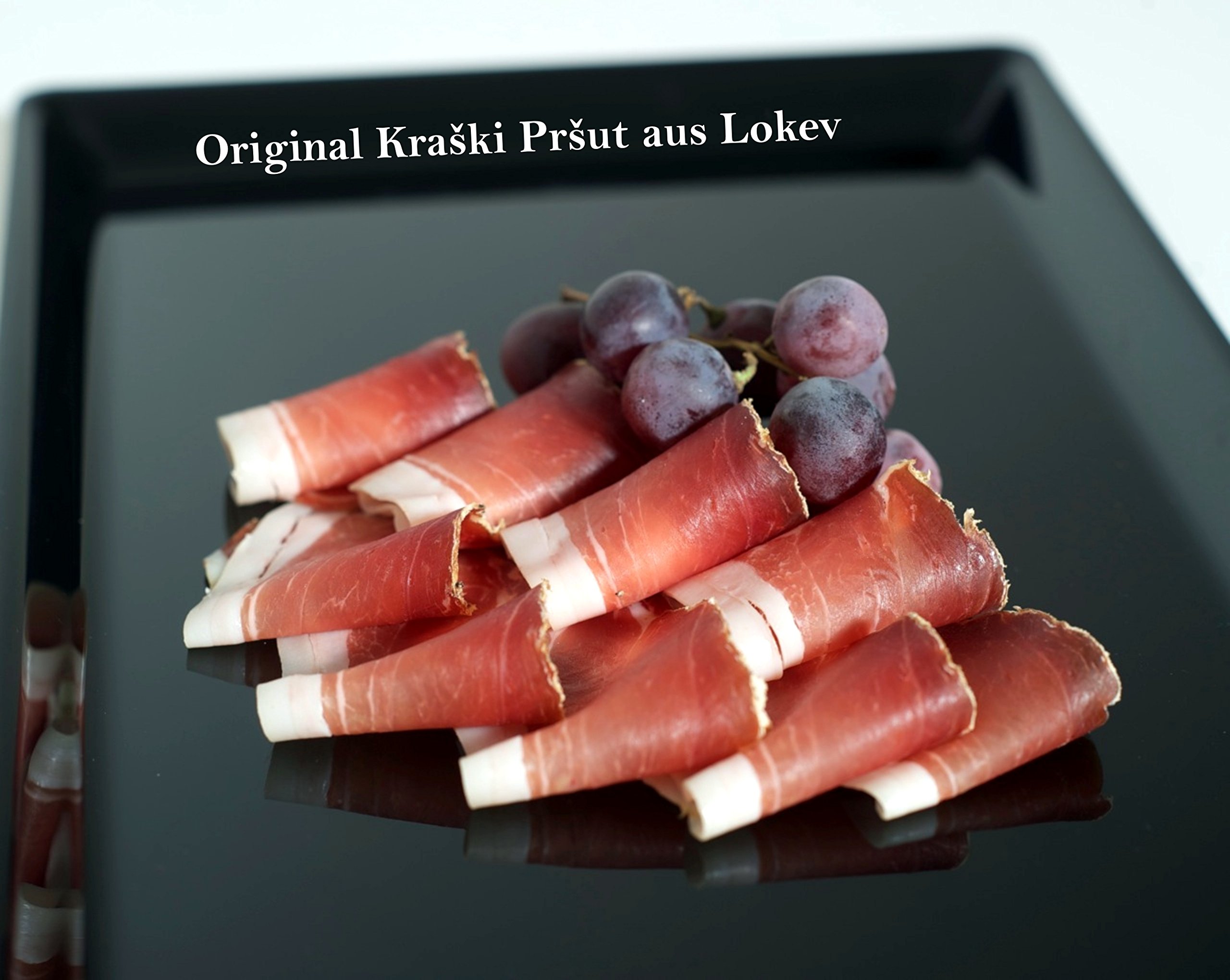 Luftgetrockneter Karst Schinken - Prosciutto - Kraski Prsut 16 Monate gereift Rohschinken mit Meersalz aus der Saline von Piran, Karst Prsut aus Istrien. Stück ca. 700 - 1000g (Einweg)