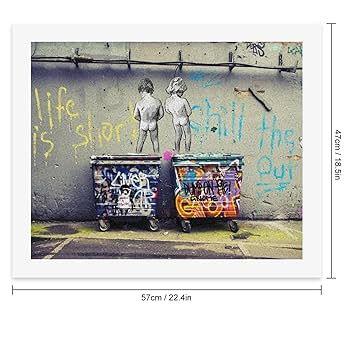 バンクシー 絵画 油絵 油彩 肉筆 バンクシー Banksy 絵画 油彩 油彩 肉筆 額縁 最終 値下げ/真作