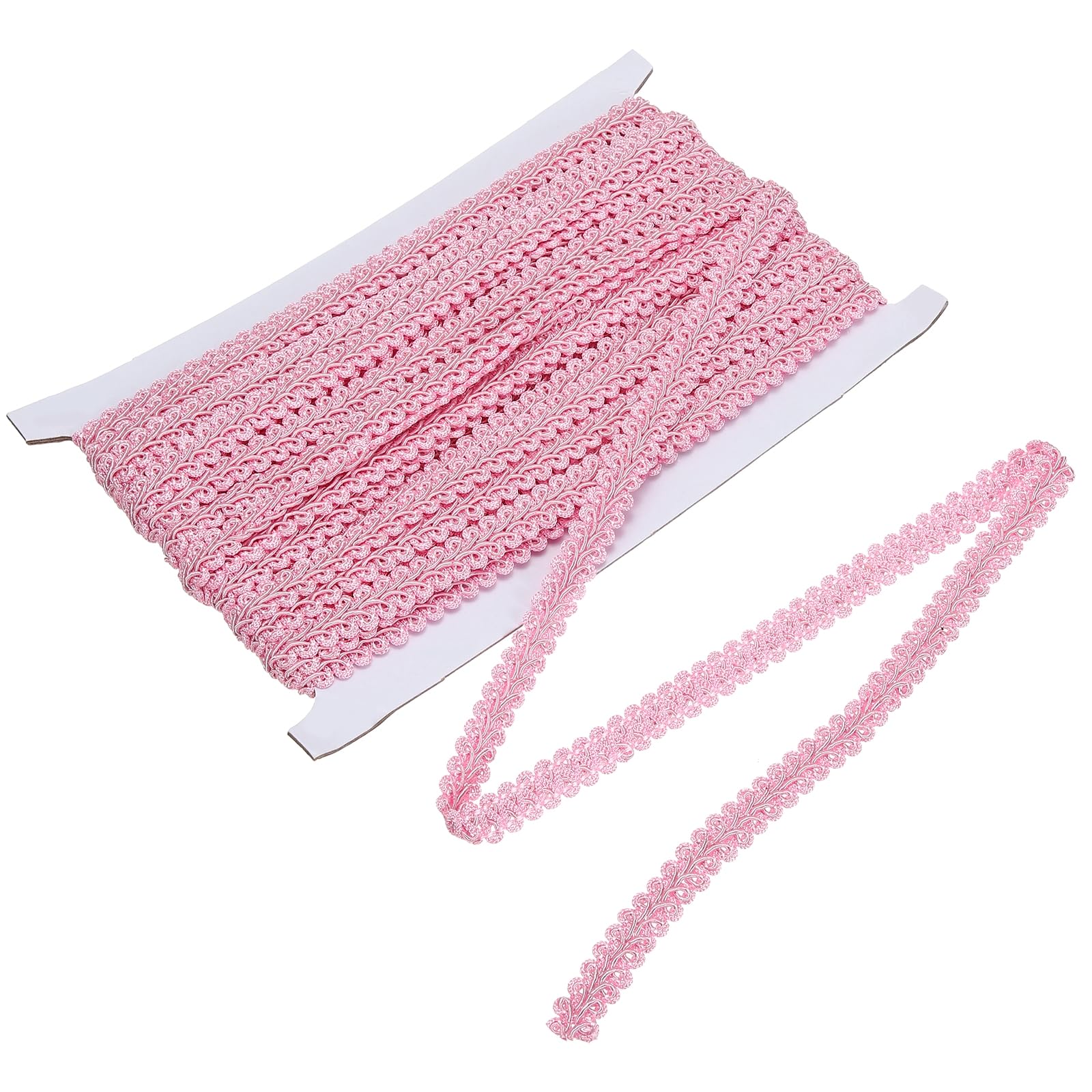 sourcing map Gimp Braid Trim, 1/2" x 14 Yards Polyester Woven Braid Fabric Upholstery Trim for Sewing Costume DIY Crafts Home Decoration, Pink