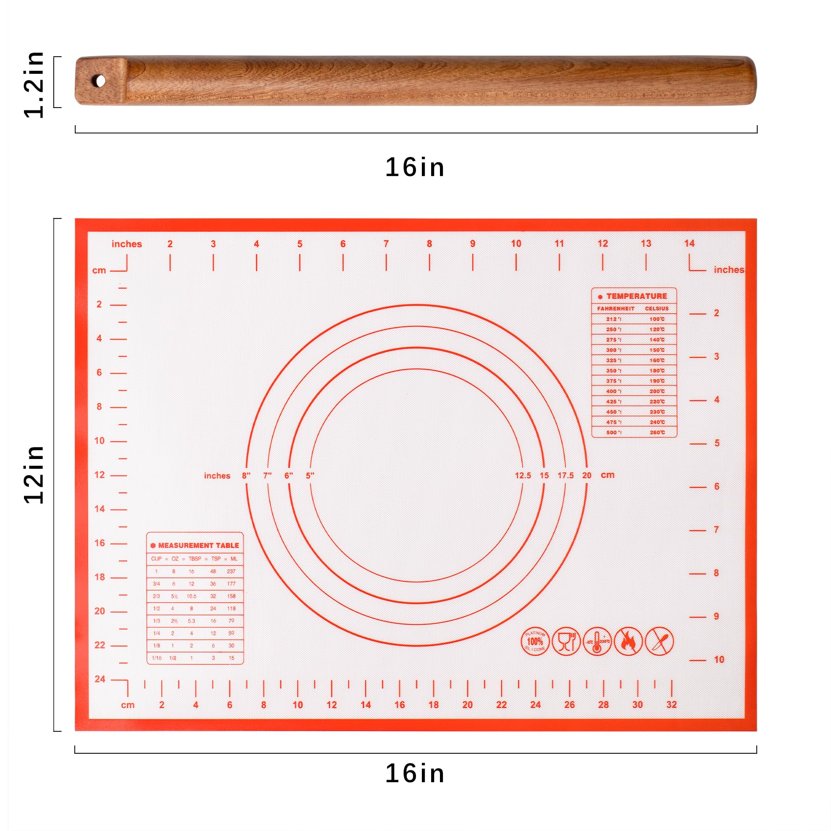 Versatile Rolling Pin for Dough - Sapele Wood Rolling Pin with Unique Hanging Hole Design - Perfect for Baking, Pies - Pastries, Elegant Wooden Rolling Pin - Your best 16 Inches French Rolling Pin