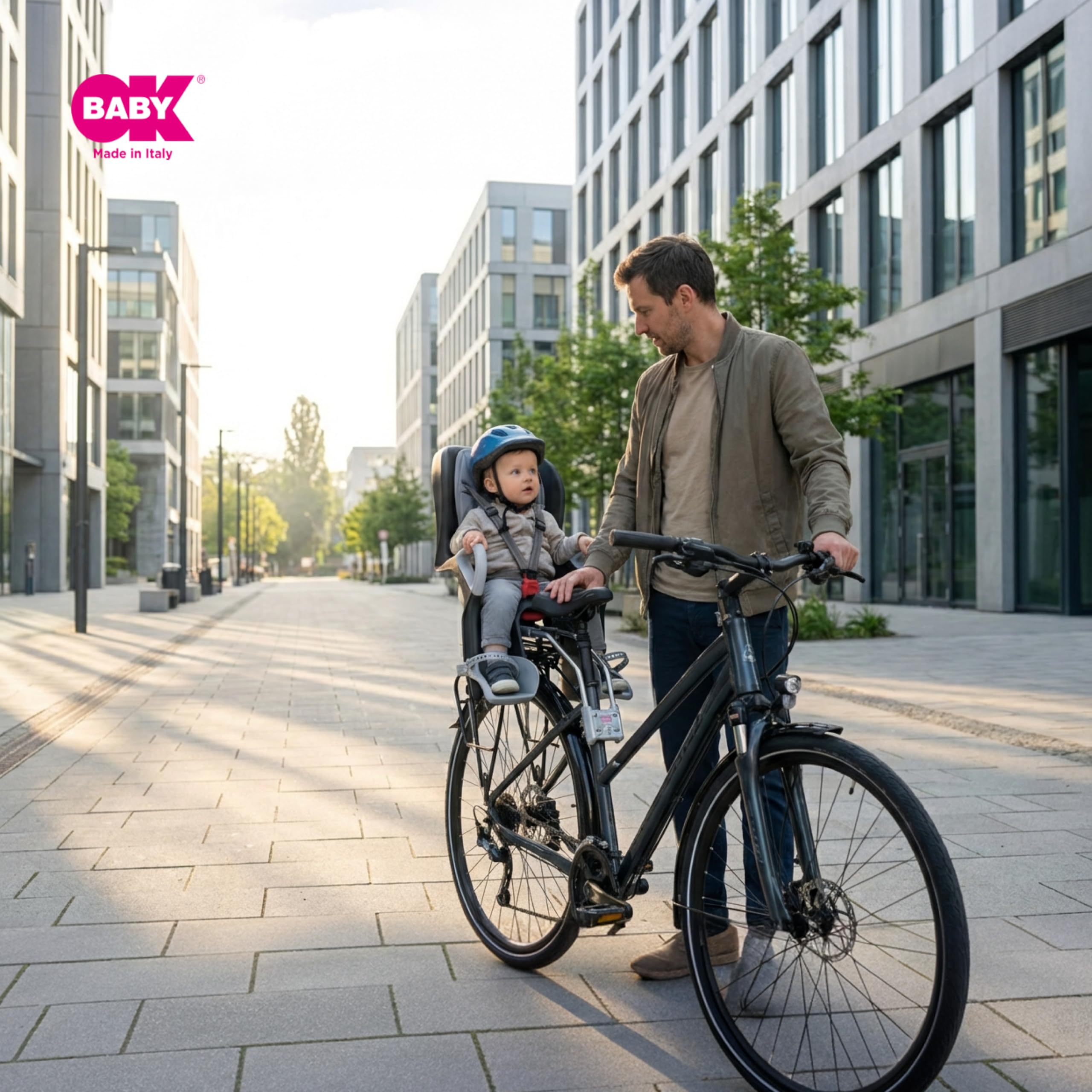 OKBABY 10+ - Seggiolino da Bicicletta Posteriore per Bambini Fino a 22 kg, Reclinabile