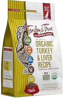 Tender & True Organic Turkey & Liver Recipe Dog Food, 4 lb